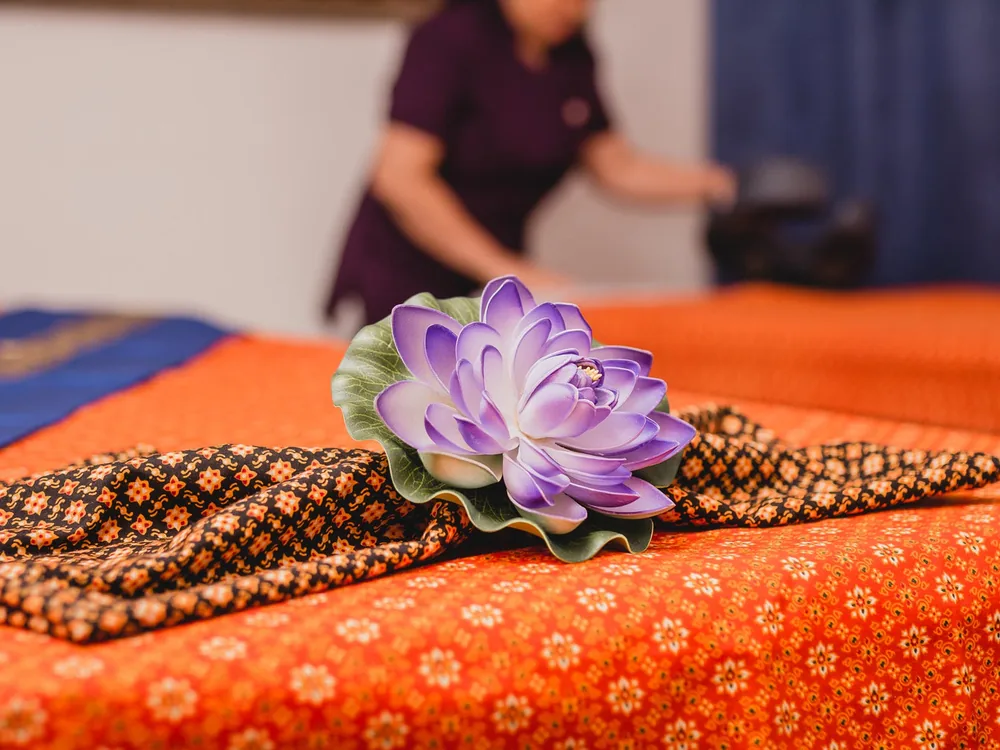 Professional Thai massage salon in Bangkok prepared for a treatment